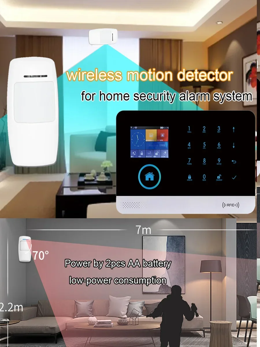 wofea wireless PIR infrared sensor motion detector 433mhz 1527 Type 3V power use for home security alarm