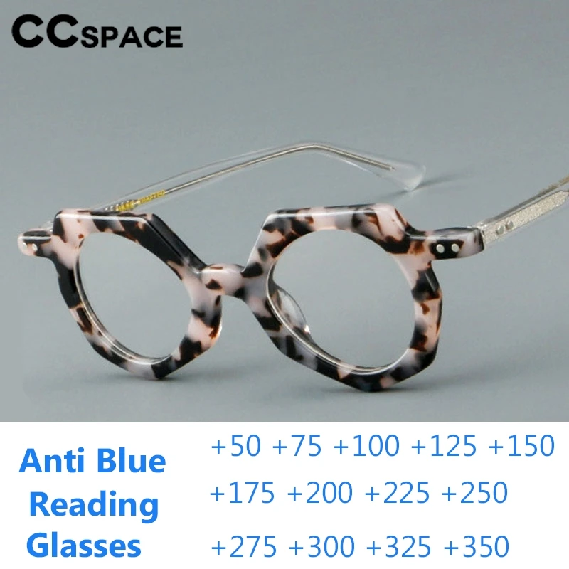 

Round Acetate Anti Blue Light Reading Glasses Small Size Rivet Resin Optical Presbyopic Spectacle Custom Diopter+50~+600 #302473