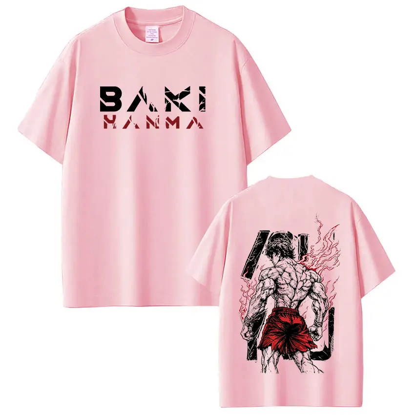 Japanisches Anime Baki The Grappler Hanma Yujiro GYM T-Shirt Herren Damen Kleidung Übergroße Lässige Kurzarm-T-Shirts Streetwear – Detail 4