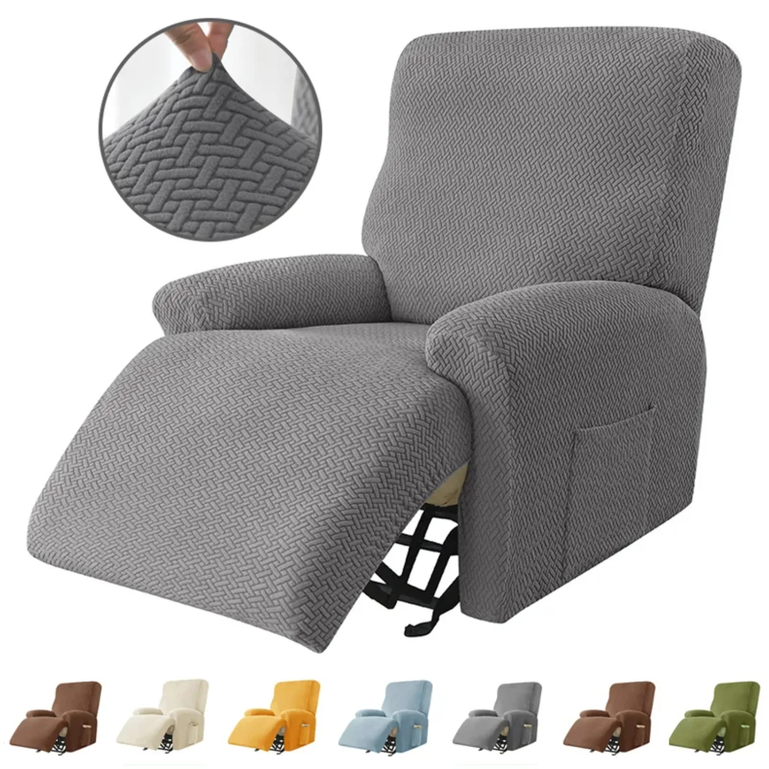 Elegant, Stylish and Protective Stretchy Jacquard Elastic Recliner Sofa Cover - Affordable Armchair Slipcover for Chair Protecti