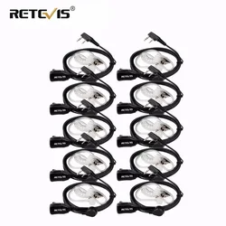 10/20pcs Retevis Walkie Talkie 2 Pin Earpiece Acoustic Tube Headset Transceiver for Baofeng UV 5R for Quansheng UV K5 RT22 Radio