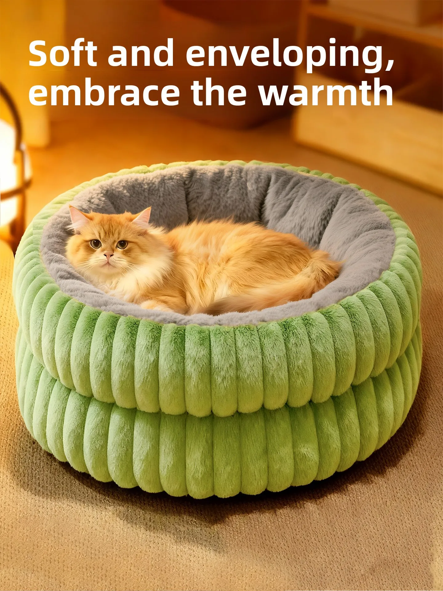 

Утепленная зимняя лежанка-подушка для собак, универсальная всесезонная круглая лежанка-коврик для средних собак