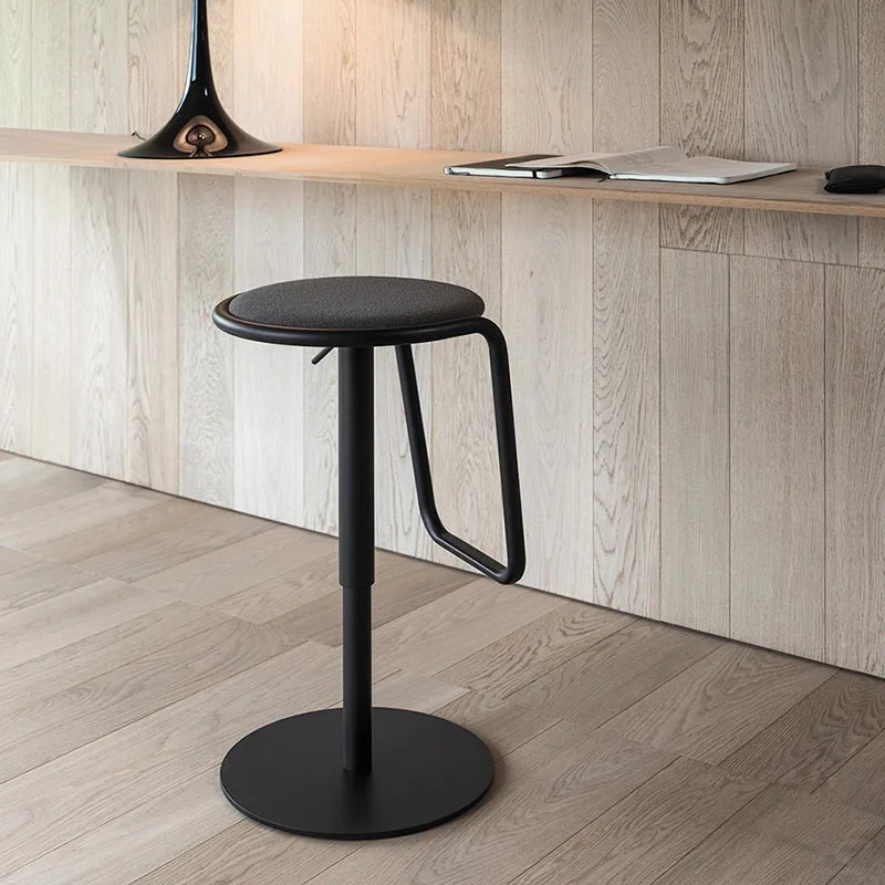 Leather Swivel Bar Stools High Black Adjustable Barber Metal Bar Chairs Computer Aesthetic Taburete Alto Garden Furniture Sets