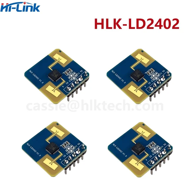 Hi-Link 24G HLK-LD2402 Statyczne wykrywanie obecności ludzkiego ciała 7m AIoT moduł radarowy z czujnikiem fal milimetrowych Interfejsy GPIO i UART