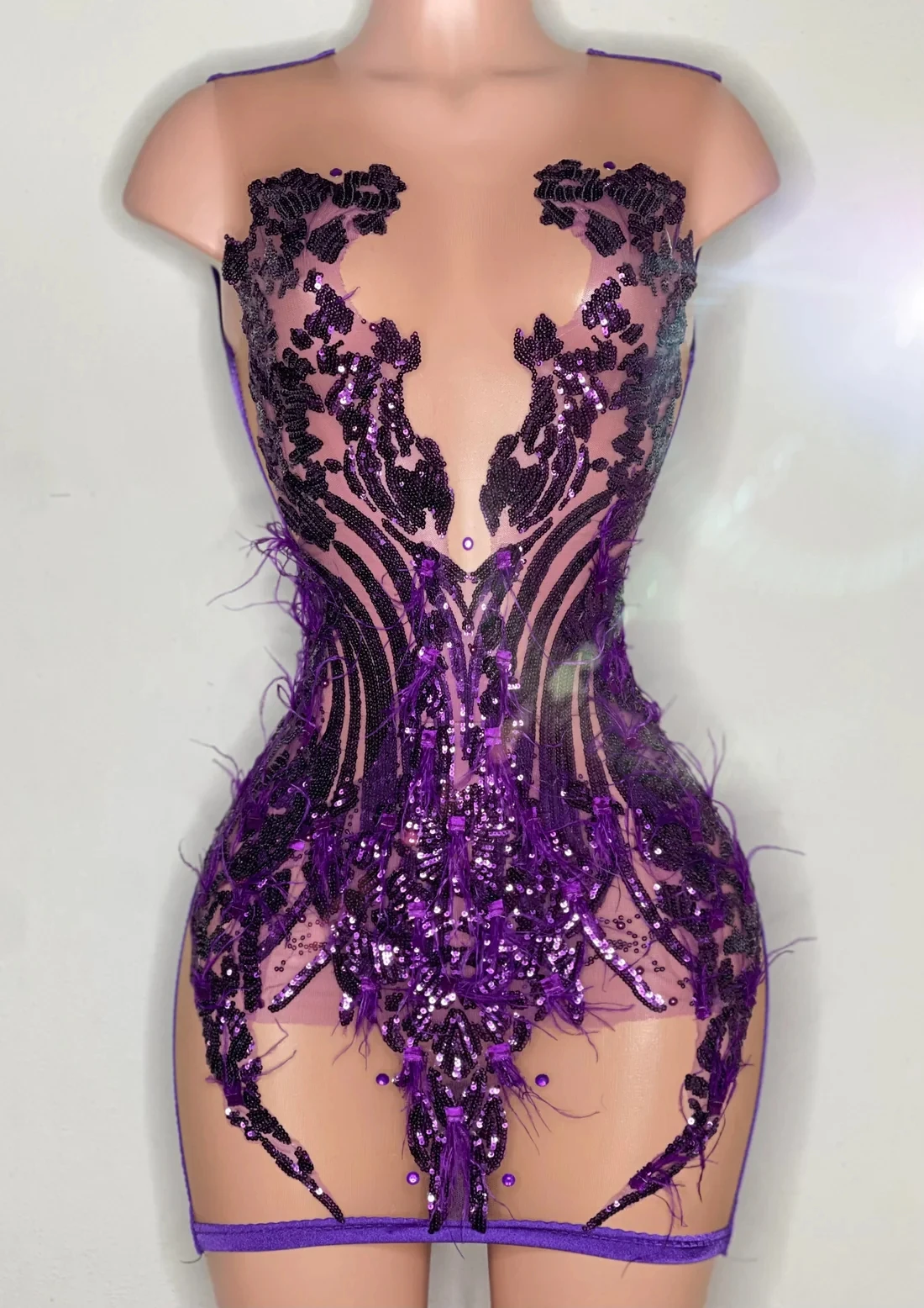 

Purple African American Cocktail Dresses Sheath Short Mini Tulle Appliques Black Girls Prom Gown Homecoming Dresses