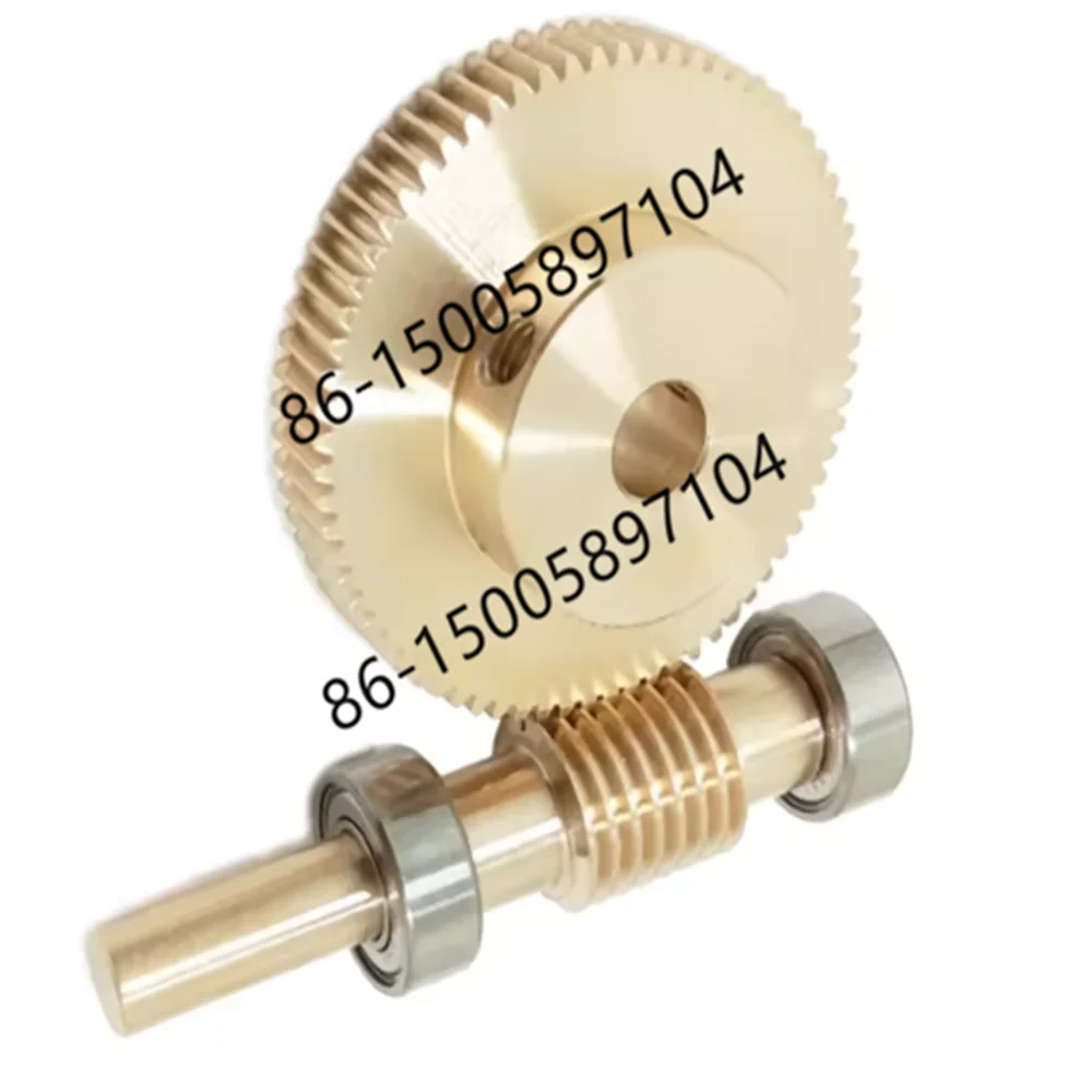 0.5M Precision Turbine Worm Gear Set 1:20/30/40/50/60/70/80/100 Teeth Stainless Steel Worm Copper Gear Accessories
