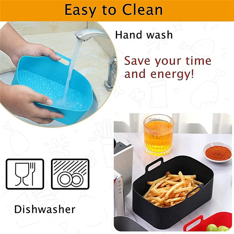 

YCOC-Air Fryer Liners For Ninja Air Fryer Dual, Reusable Air Fryer Silicone Liner For Ninja Air Fryer Accessories ,Black