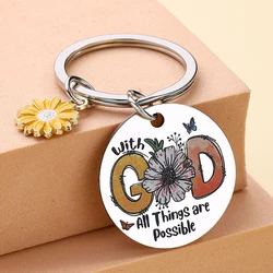 Christian Keychain Gifts for Women Men Inspirational Faith Based Gifts Personalized Religious Baptism Gifts