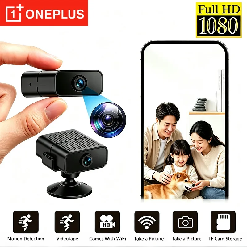 OnePlus 1080P HD Mini WiFi Security Camera Home Security Motion Detection SD Cloud Storage Night Vision Remote Real-time View