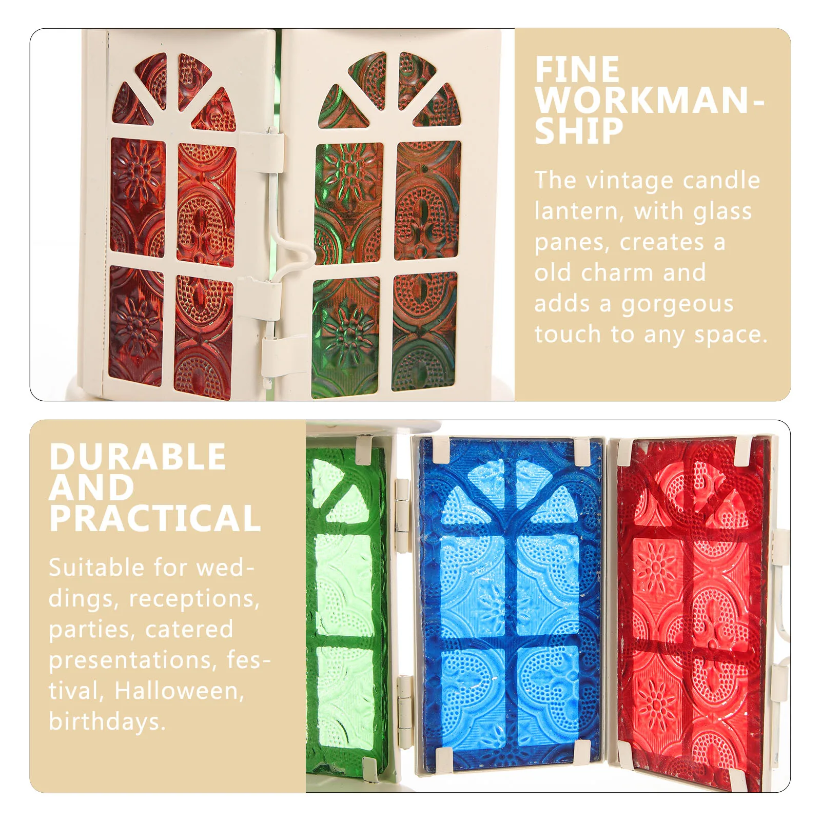 

Vintage Decorative Lantern Metal Hanging Holder for Pillar Candles Table Centerpiece Decor Lanterns Decorative