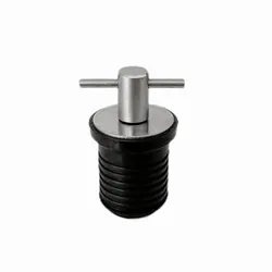 Tapón de drenaje para barco, cubierta con mango de goma y acero inoxidable de 1 ''o 1-1/4'', apto para 25mm, 32mm, agujero para kayak, yate