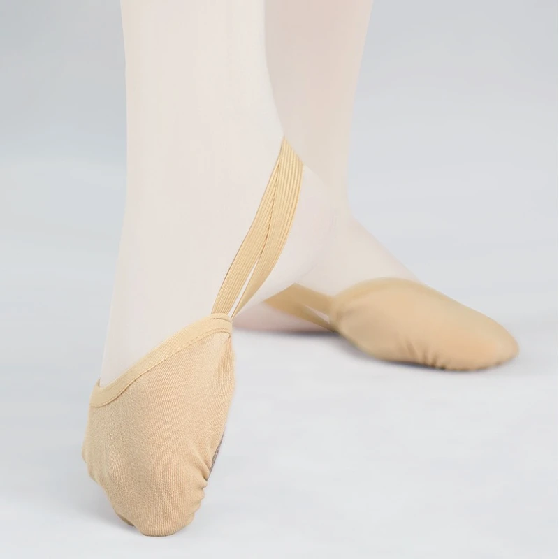 Zapatos de baile de tela elástica, calcetines para mujeres y niñas, danza de Ballet, rotación, medio pie, sin cordones, suela blanda, zapatos de figura de entrenamiento