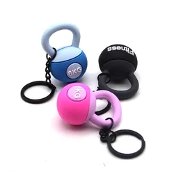 3D Kettlebell keychain for women key ring cute car key chain pvc sports keychain key holder portachiavi chaveiro bag charm