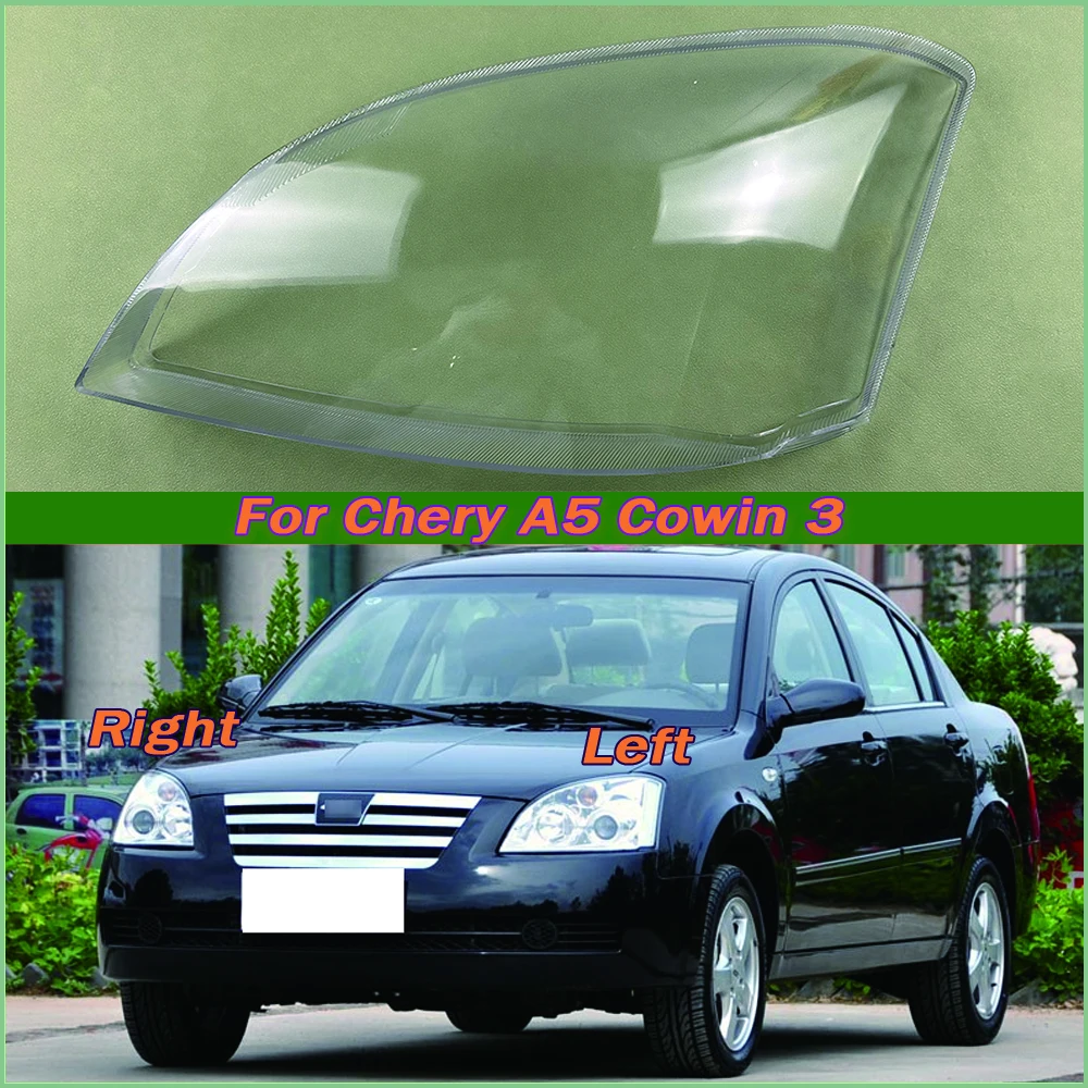 For Chery A5 Cowin 3 Front Headlight Cover Transparent Lampshade Lamp Lens Headlamp Shell Plexiglass Auto Replacement Parts