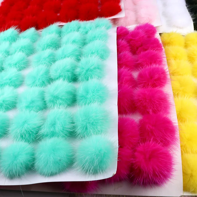 4cm 15/30 Pcs Mink Pompom Hair Accessories Ear Hook Brooch Fluffy Keychain Pom Poms Craft Supplies DIY Accessories Decoration