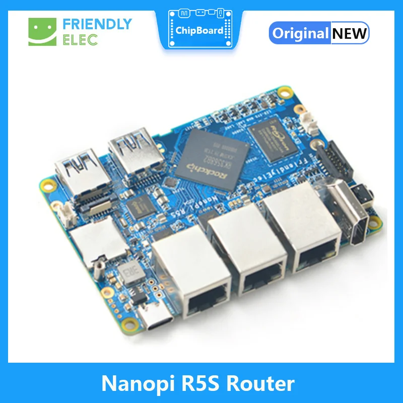 Nanopi R5S Router RK3568 Placa de desarrollo OpenWRT A55 HDMI2.0 2,5G puerto de red Gigabit