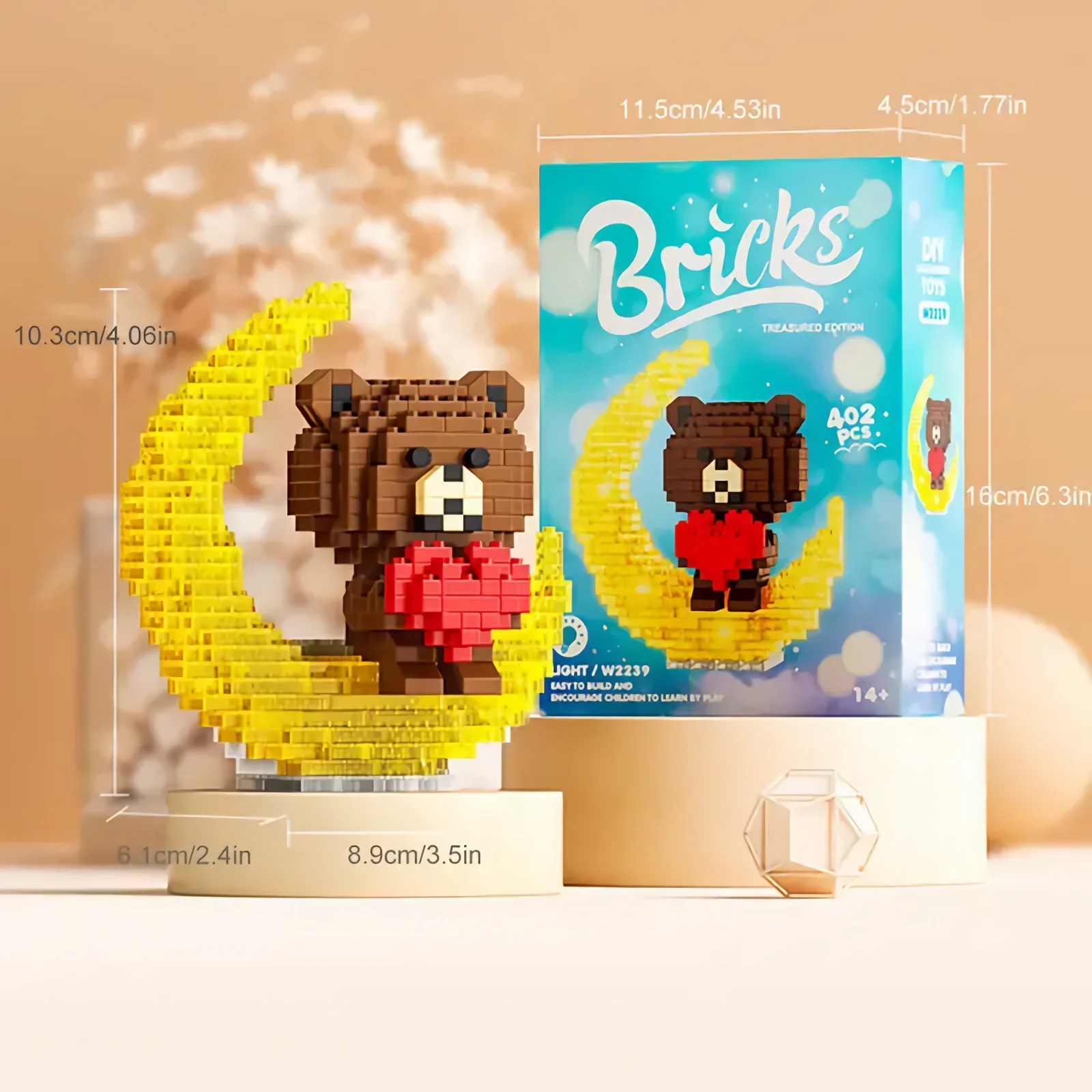 Cute Bear Light-Up Building Blocks - The Perfect Educational Birthday Gift for Friends!