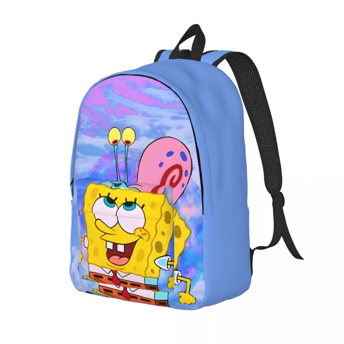 Portable SPONGEBOB Bookbag Camping Retro Washable SpongeBob Ladies Schoolbag For Gifts