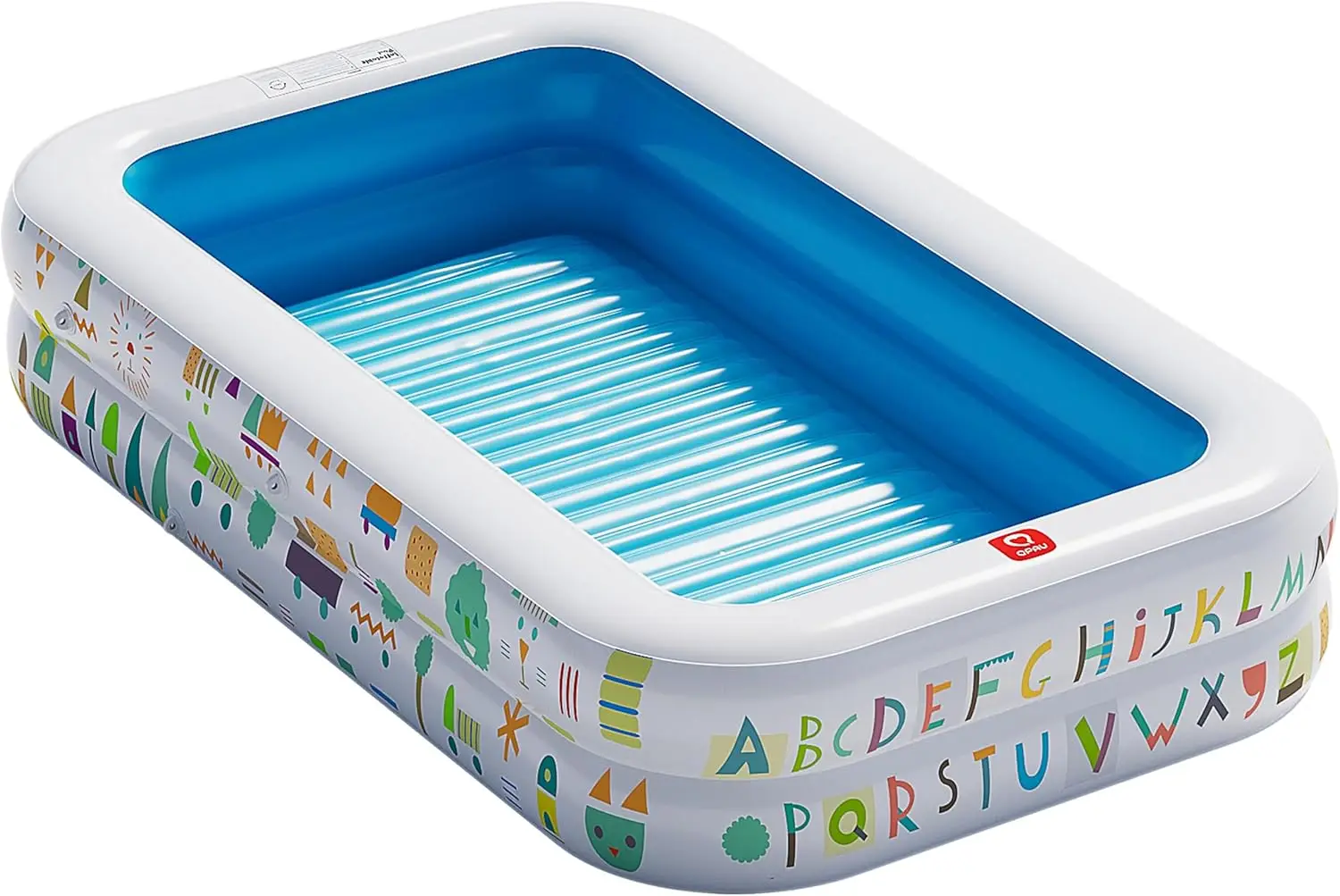 

Надувной детский бассейн с мягким дном, с обучающими элементами (алфавит и цифры), прочный, для игр на улице и в помещении (синий)