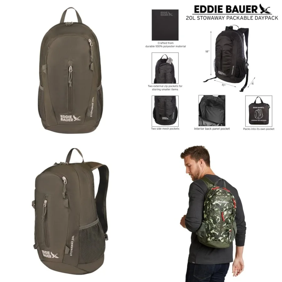 

Stowaway Packable Backpack Travel Outdoor Lightweight Foldable Durable Ripstop Polyester