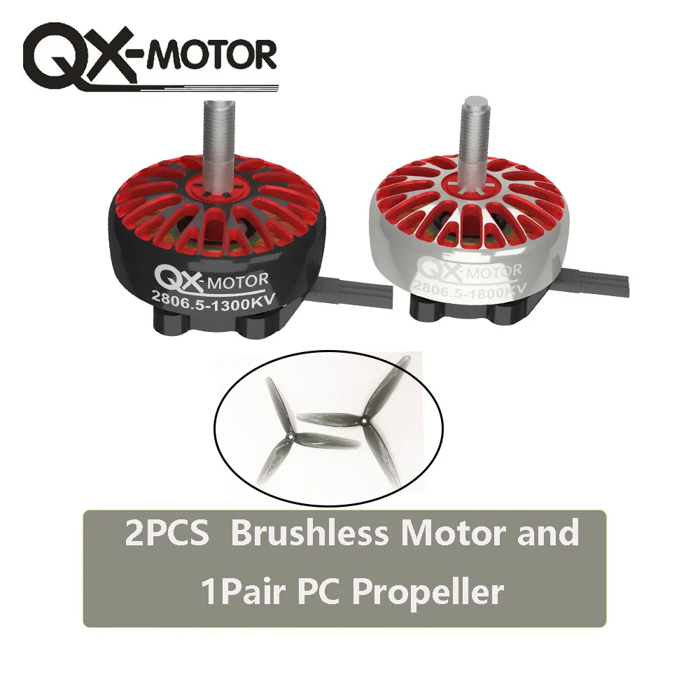 

2806.5 1300KV 1800KV 2PCS Brushless Motor 3-6S with 1 Pair Propeller for APEX Mark4 Mark5 XL5 6/7 inch FPV Racing Drone