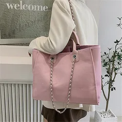 Large Capacity Women Canvas Handbags High Quality Ladies Chain Shoulder Travel Bag Fashion Designer Female Tote Messenger Bags