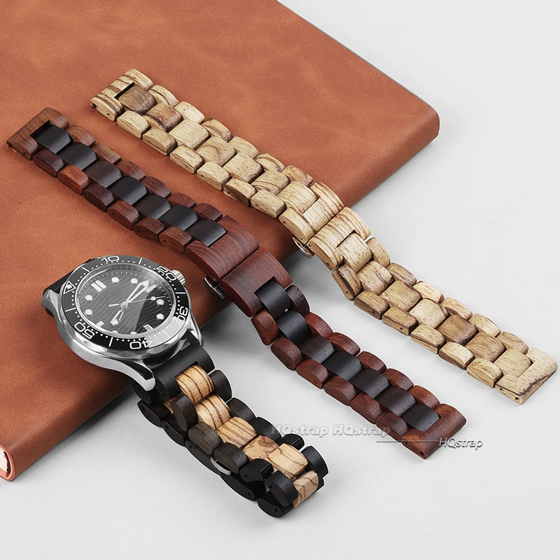 Wood Watchband for Samsung Galaxy Watch6 5 4 3 Wooden Strap for Huawei Watch GT2 GT3 Watch Strap for Amazfit GTS Bracelet