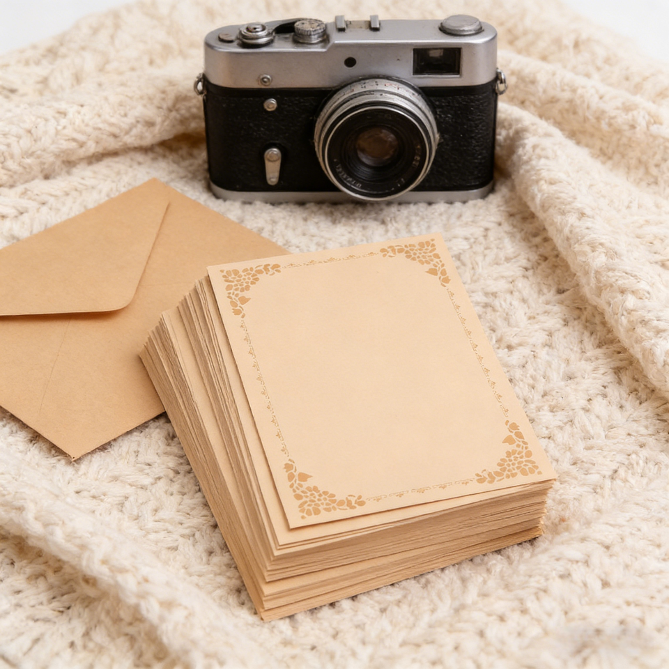  10pcs Vintage Border Blank Kraft Paper Letter Paper A4/B5 Artistic Creative Specialty Paper for Notes & Letters 