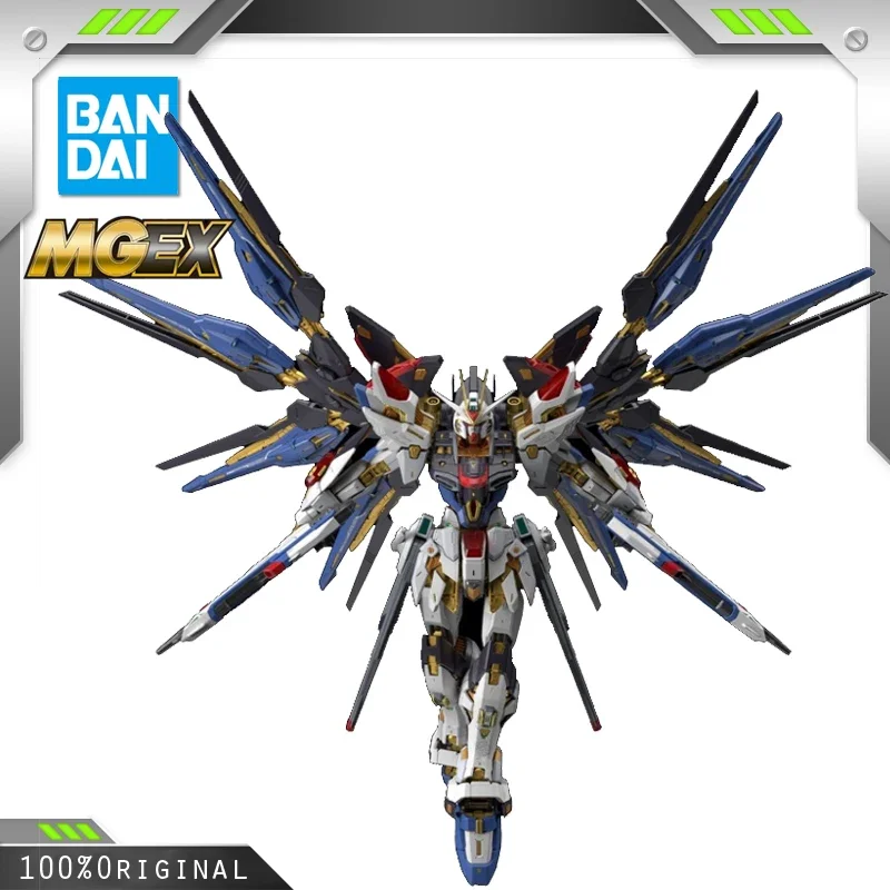 

BANDAI Anime MGEX 1/100 SEED DESTINY ZGMF-X20A STRIKE FREEDOM GUNDAM Assembly Plastic Model Kit Action Figures Gift Toy