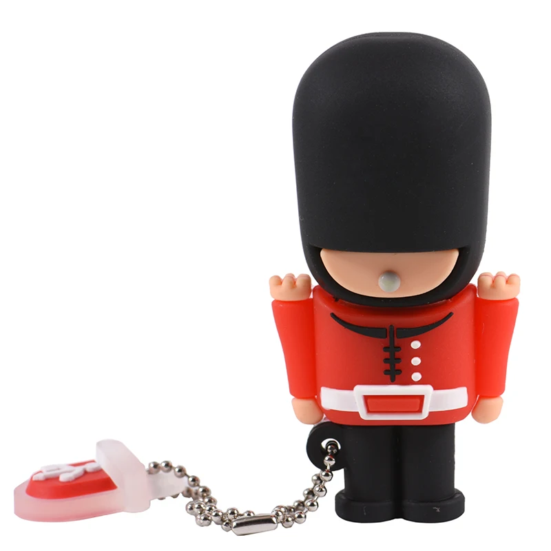 펜 드라이브 만화 가드 USB 2.0 플래시 드라이브 128GB 64GB 32GB 키 체인 메모리 스틱 크리 에이 티브 선물 16GB 노트북 USB 스틱 8GB