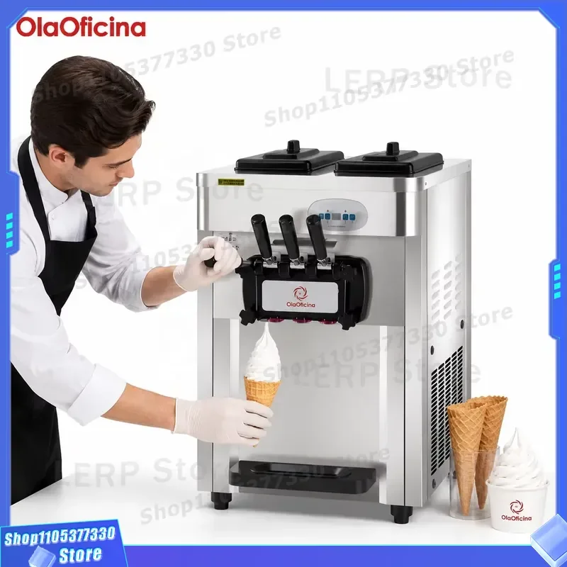 ICT18S Desktop Soft Serve Ice Cream Maker Frozen Yogurt Machine for Cafe Restaurant Dessert Shop Commercial Use High