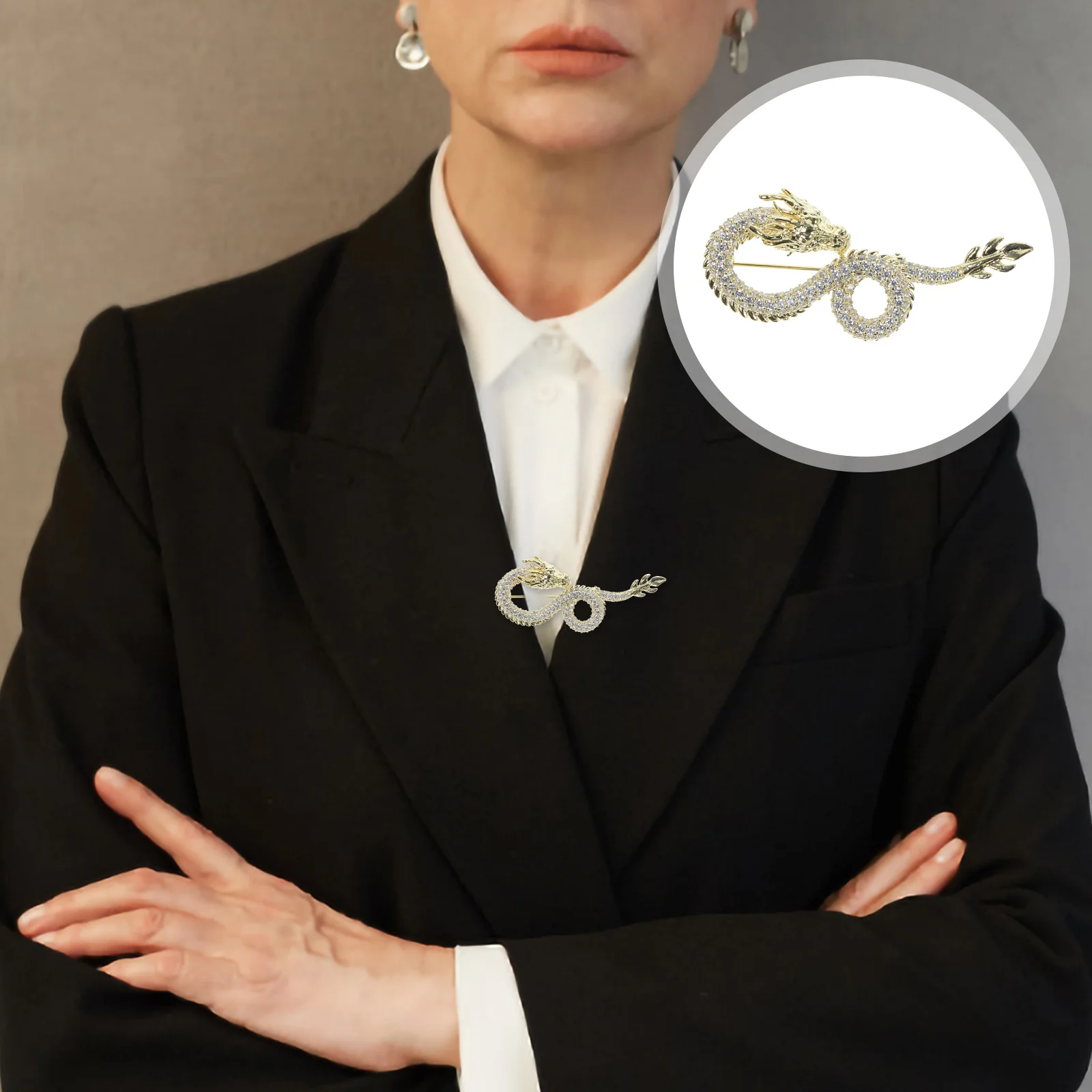 

Dragon Brooch Pin Chinese Zodiac Metal Lapel Brooch For Men Women Clothing Accessory Fashion Jewelry Decorative Pin