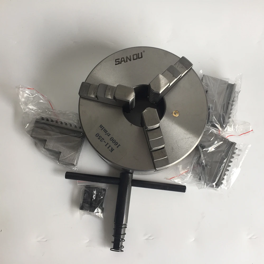 Scroll Chuck 250mm SANOU Brand 3 Jaw Self-Centering Chuck K11-250 Precision Metal Lathe Chuck