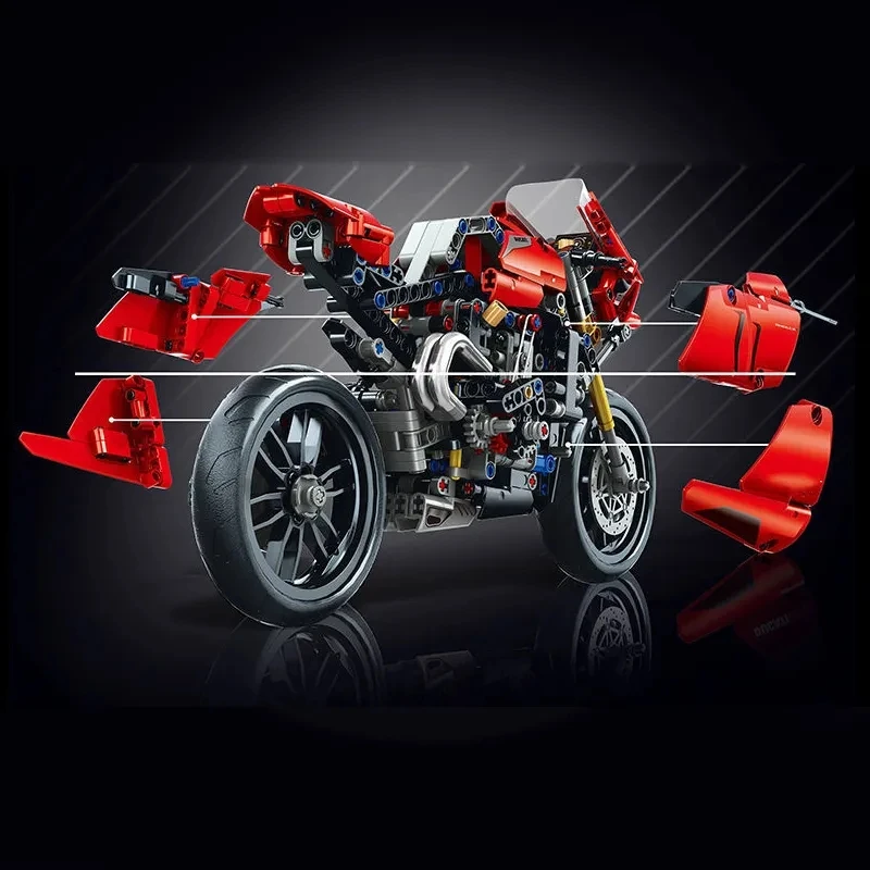 LEGP Technical Panigale V4 R Motorbike Model 42107 Building Blocks Kit Superbike Toys Christmas Gifts For Boys Adults Decoration