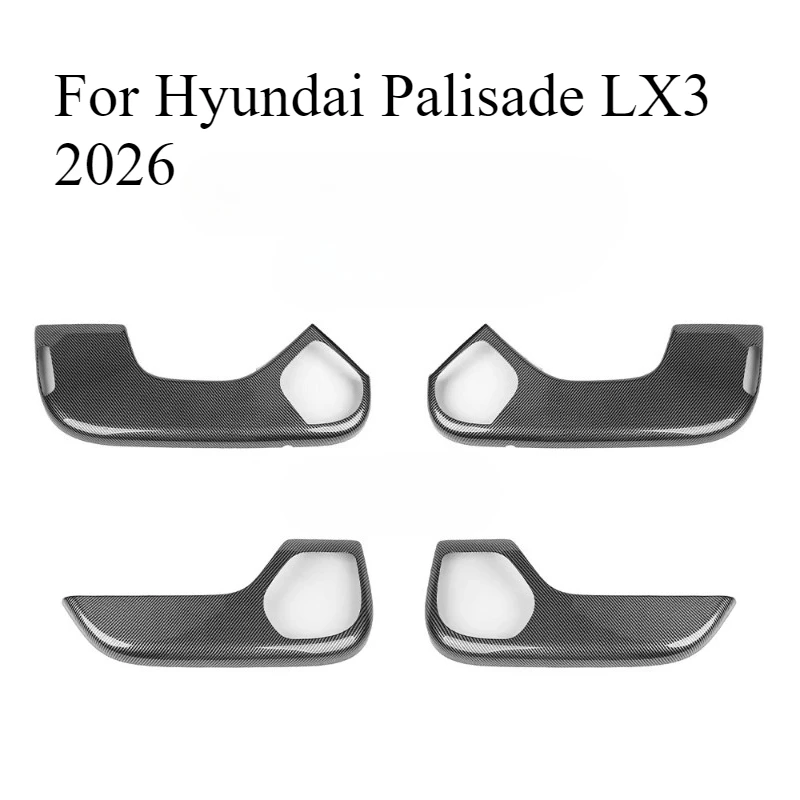 For Hyundai Palisade LX3 Carbon Fiber Textured Door Anti-kick Plate Automobile Door Guard Plate Automobile Supplies Anti-dirt