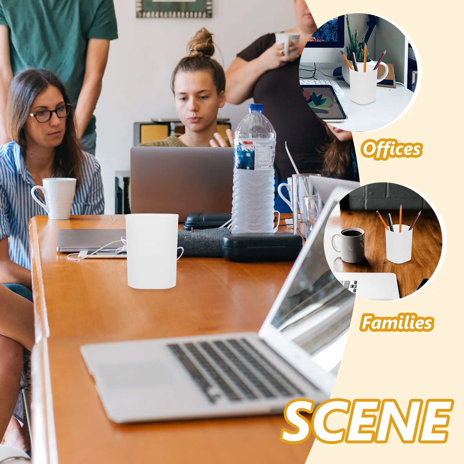 

10Pcs Pen Holder Large Capacity Plastic Pencil Organizer Tabletop Storage Container Office Desk Organizer for Makeup Brushes and