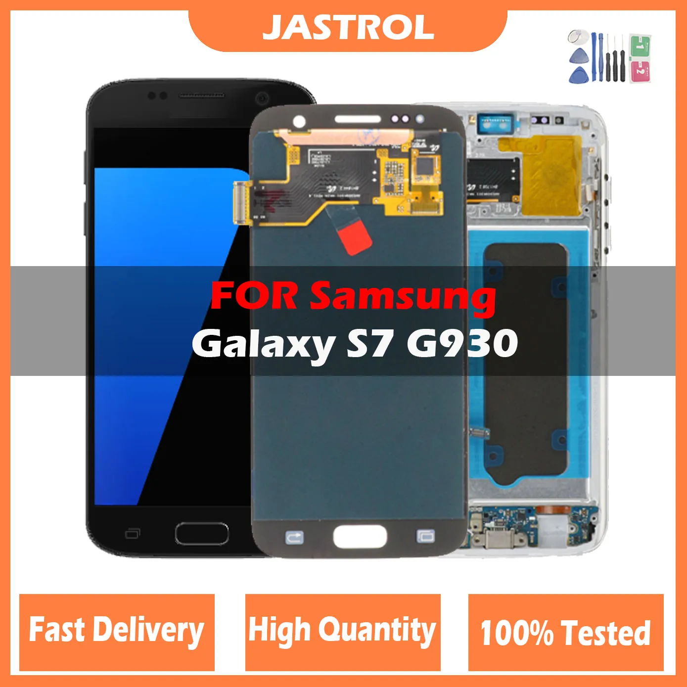 

SUPER AMOLED LCD Replacement with Frame for SAMSUNG Galaxy S7 Display G930 G930F Touch Screen Digitizer+Tools With Back Cover