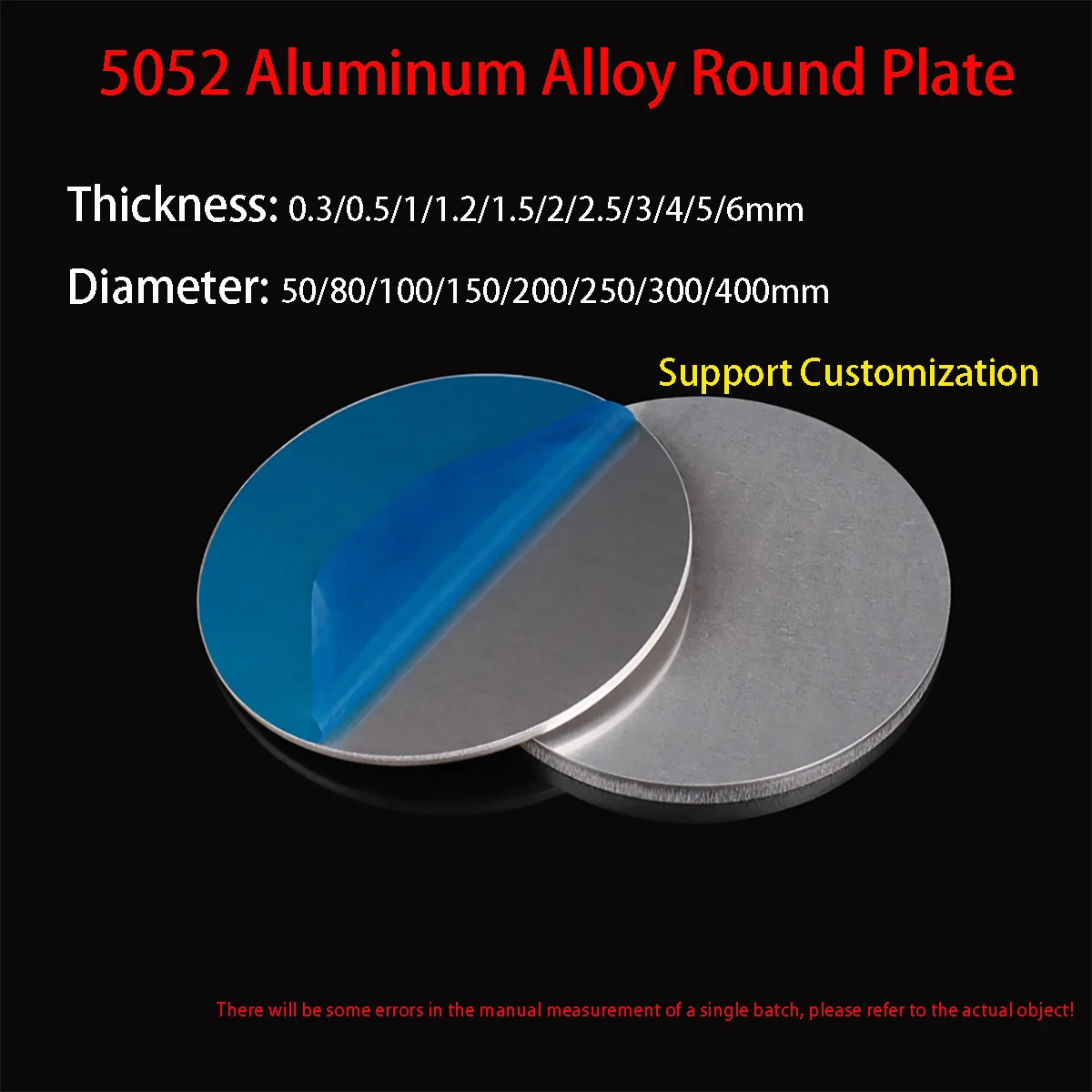 5052 Aluminum Plate Thickness 0.3mm-6mm Aluminum Alloy Circular Plate Polished Plate Sheet Disc Heat Sink Thin Plate