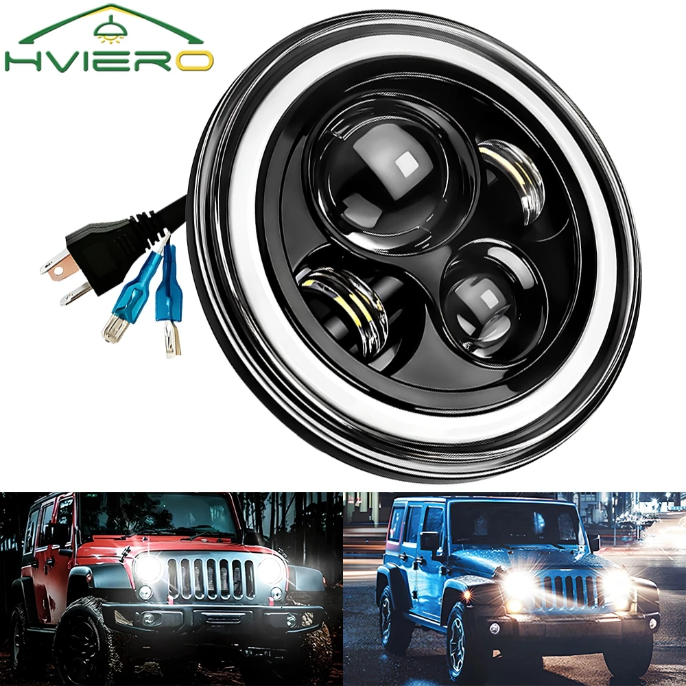 

7Inch Motorcycle LED Headlight 12V 24V 45W Offroad Accessories Working Spot Lights Headlamp 6500k Day Auto Work Light Bar Ip67