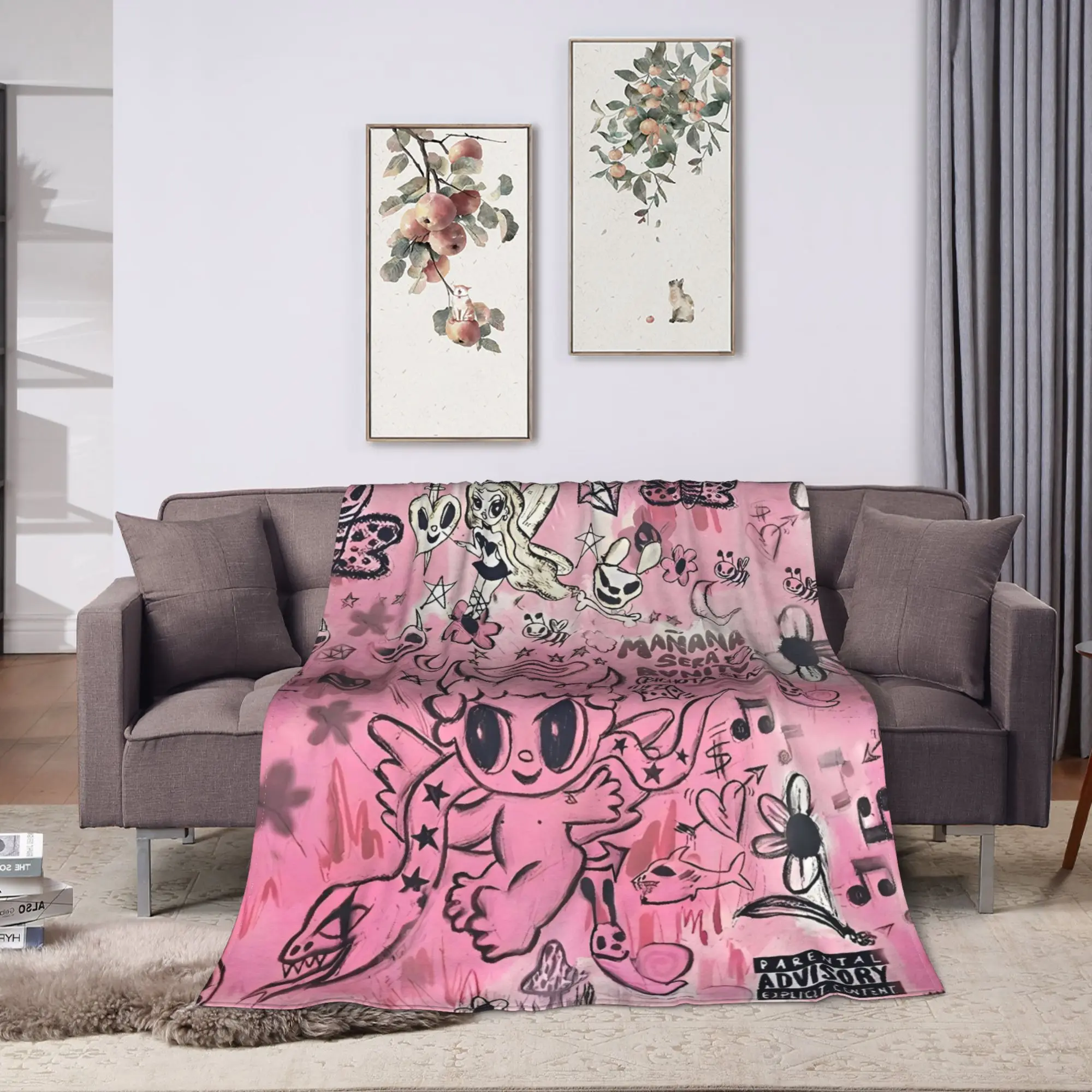 Manana Sera Bonito Karol G Bedding Throws  Flannel Bedspread For Couch Chair Sofa Bed Print Sofa Bed Cover