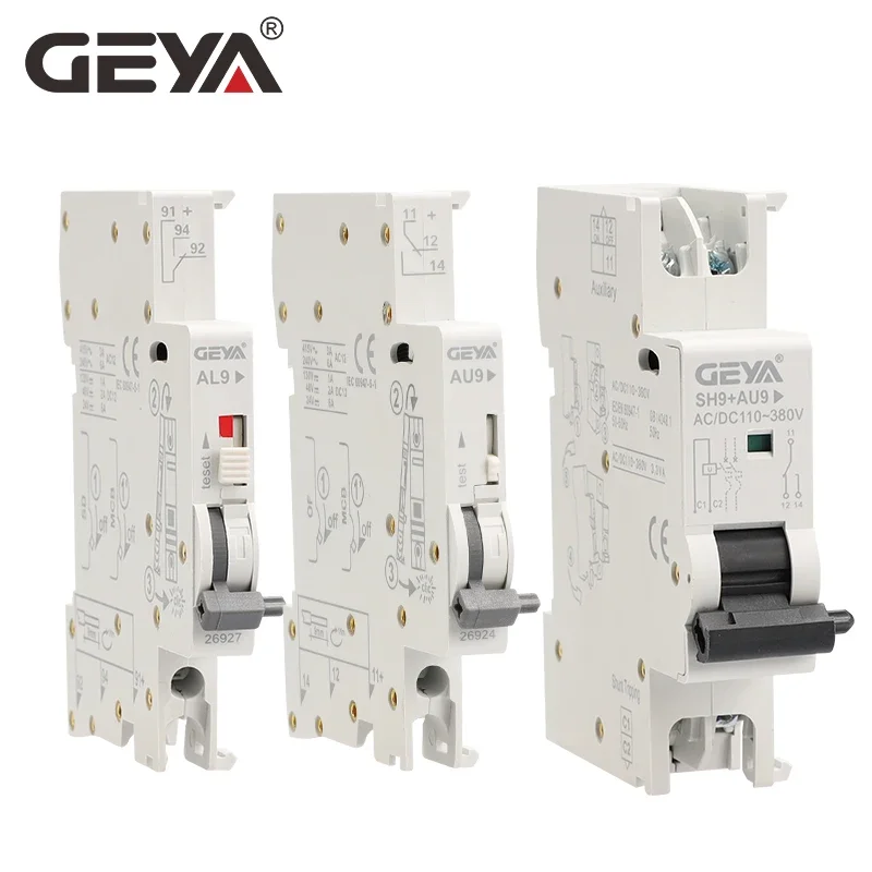 GEYA GYM9 1A-63A Circuit Breaker Auxiliary Alarm Contact Shunt Release Device  Over Voltage Under VoltageTripping Device