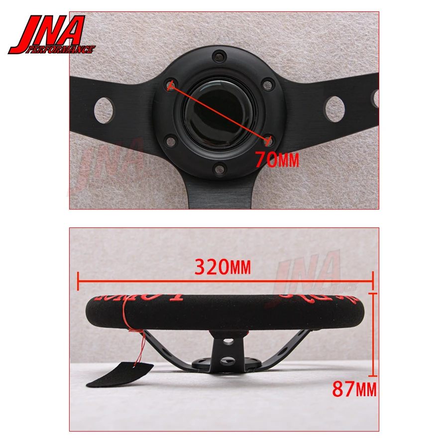 13 بوصة JDM الانجراف سباق عجلة القيادة لا سباق جيد الداعا الشرطة 1985 جلد الغزال ضبط عجلة القيادة PC-ST20