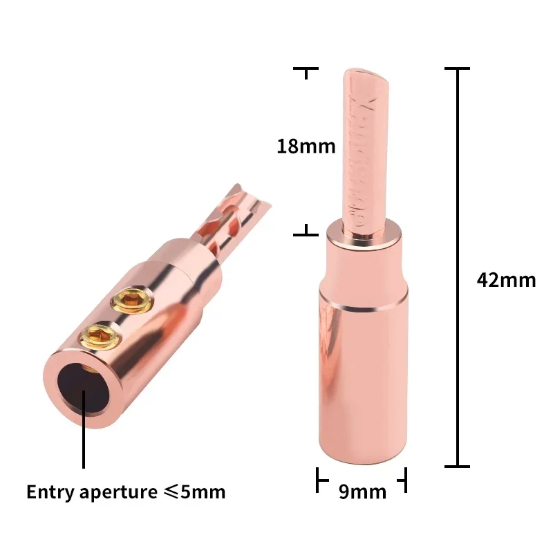 Adapter audio HiFi Czerwony miedziany kabel głośnikowy Wtyczka bananowa Bezlutowe złącze zębów