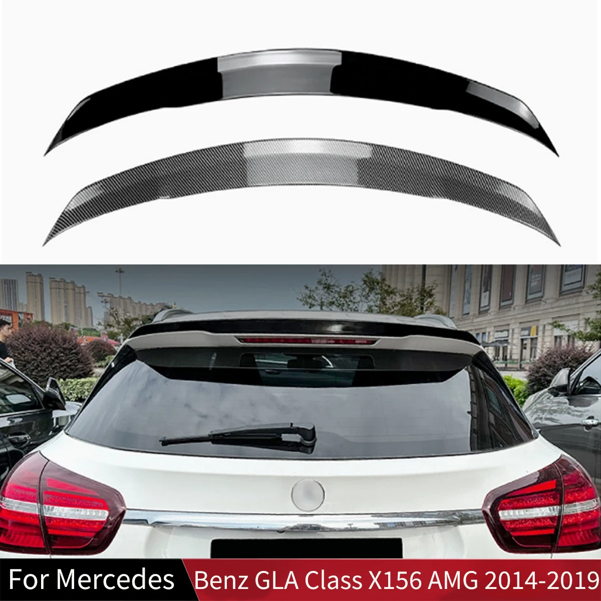 

Rear Trunk Roof For Mercedes Benz GLA Class X156 GLA180 GLA200 GLA250 GLA45 AMG 2014-2019 Spoiler Wing Car Upper Splitter Lip