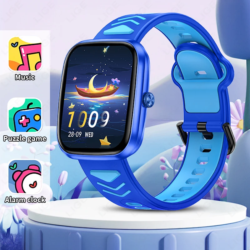 

LIGE Kids Games Smart Watch For Age 5-12 Kids Gifts Music Player Pedometer Children SmartWatch Waterproof Child Clock Watches