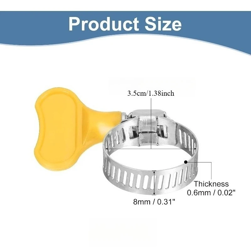Adjustable Stainless Steel Strip Throat Clamp Key Design, universal Fixing Clip for Water Pipes, Oil Pipes and Hoses