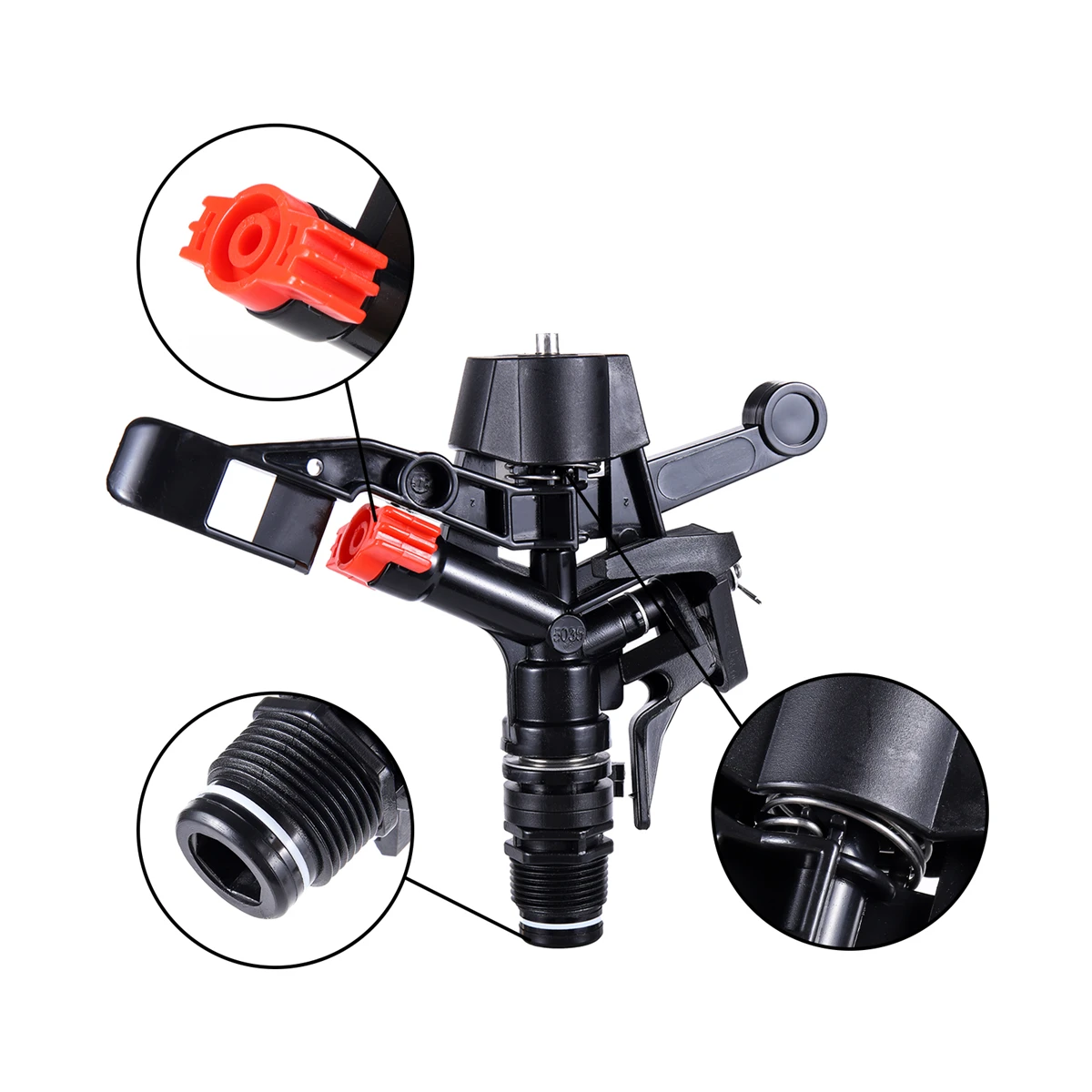 Imagem -04 - Macho Rosca Jardim Oscilante Sprinklers Ajustável Girando Saída Dupla Água Pulverizador Bicos Irrigação Bicos 10 Pcs