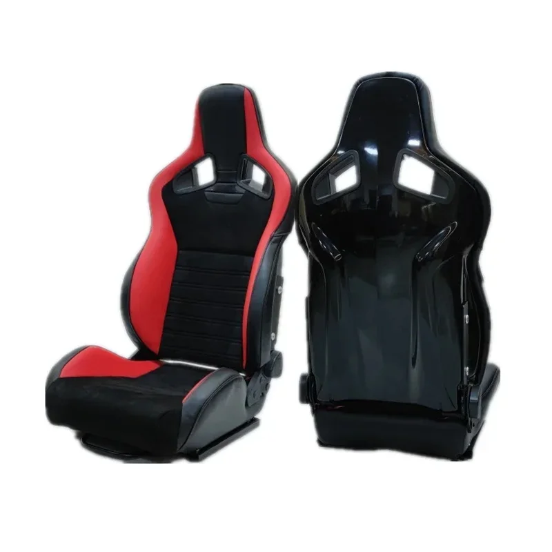 Durable 2PCS Left Right Fiberglass Carbon Fiber Adjustable Leather Fabric Sports Racing Seats For Car Interior Upgrade