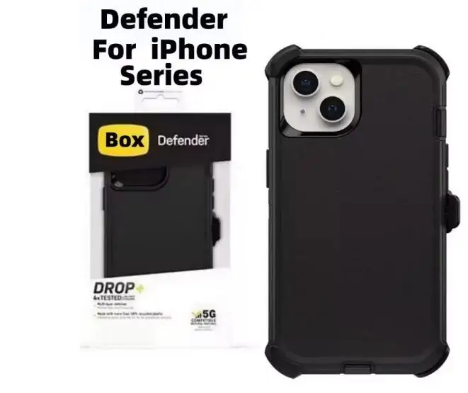 New With Clip For Otter Mechanical Type Defender Series Box For  For iPhone 12 13 14 15 16 Pro Max 15 Plus Case With Package