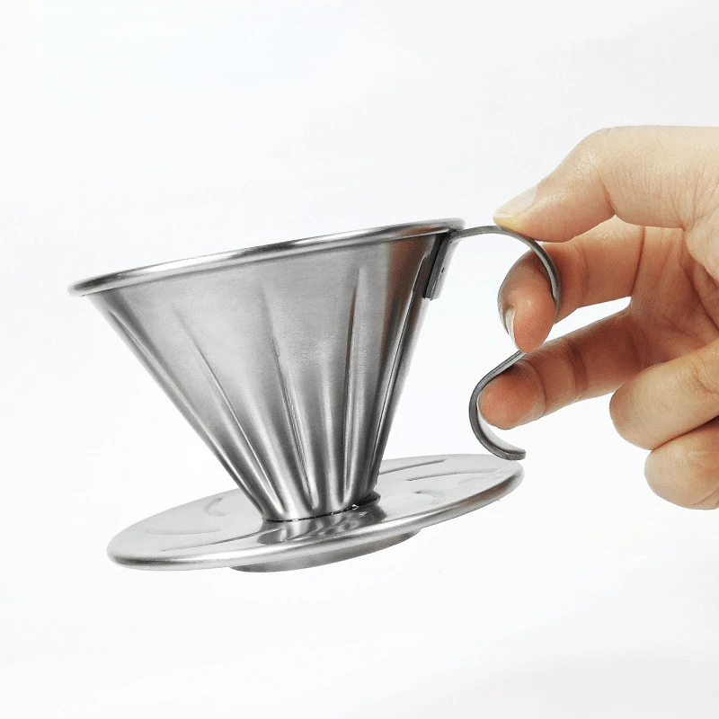 

Капельница для кофе Pour Over, многоразовый фильтр для кафе, воронка для кофе ручной работы из нержавеющей стали 304, инструменты для кофеварки с одной чашкой